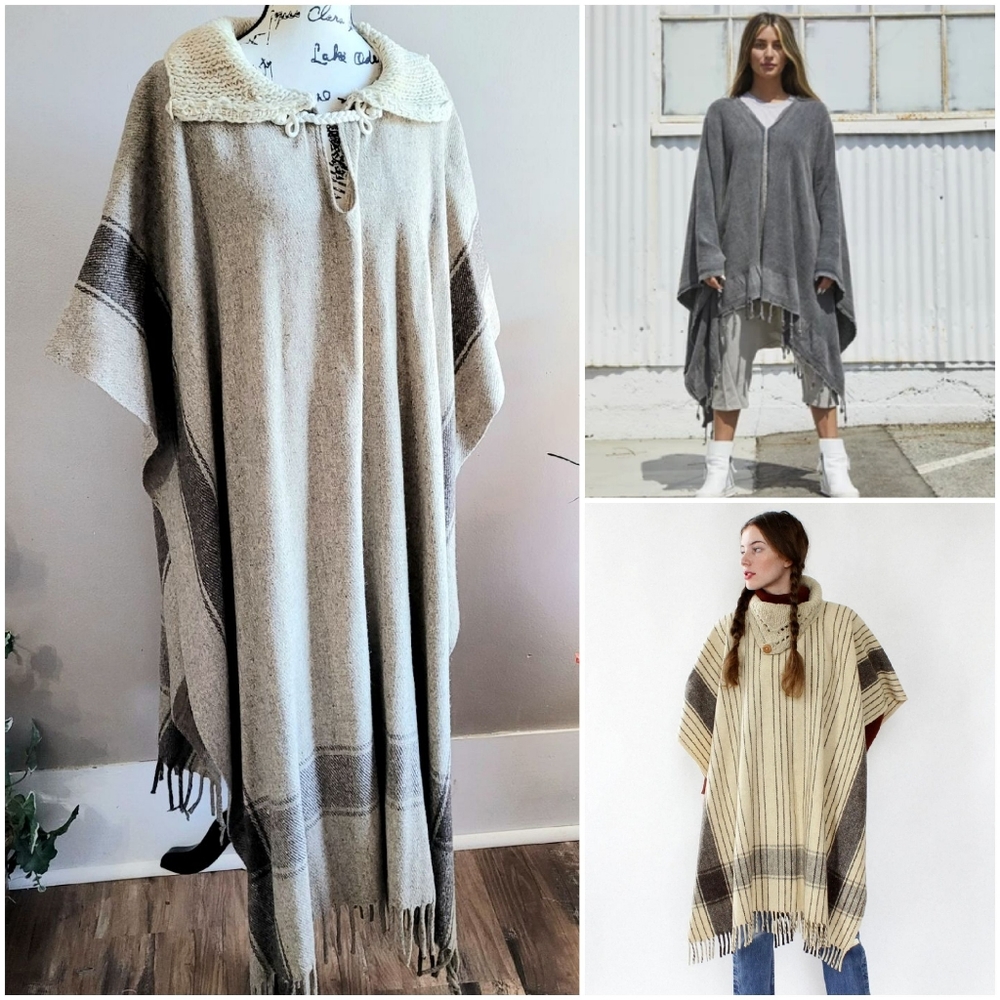 Artisan Made Wool Blanket Poncho